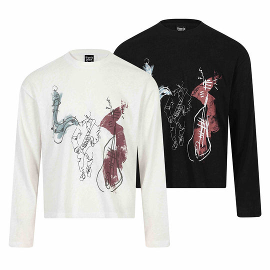 Unisex Langärmeliges Printshirt aus leichter Baumwollmischung Shop Nory