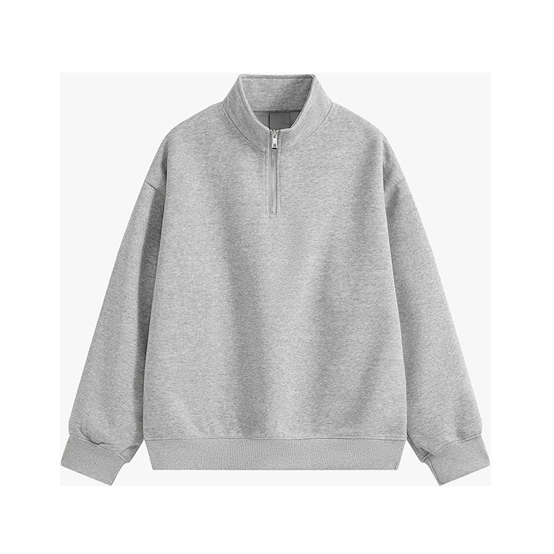 Unisex oversized Halbzip-Sweatshirt mit Stehkragen, Rippbündchen und weichem Fleece-Innenfutter Shop Nory