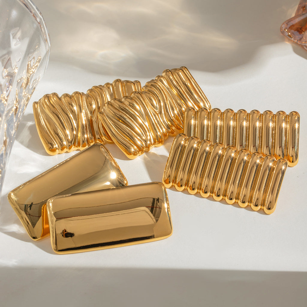 Damen Hypoallergener Edelstahlring mit modernem Wellenmuster Shop Nory