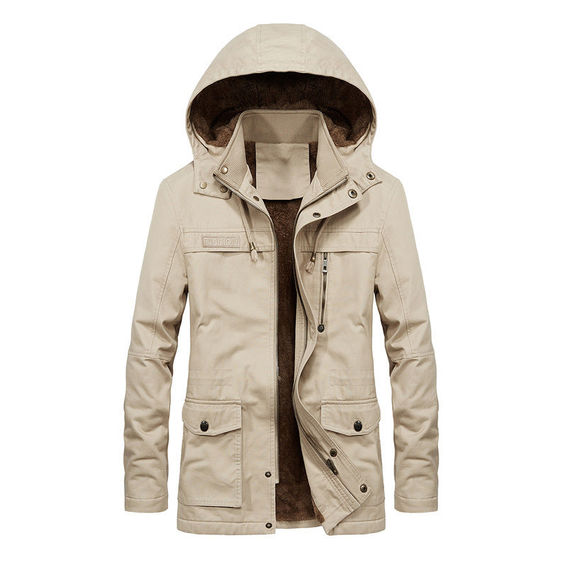 Herren Thermo-Fieldparka im Canvas‑Look mit wärmender Teddy-Innenfütterung und verstellbarer Kapuze Shop Nory