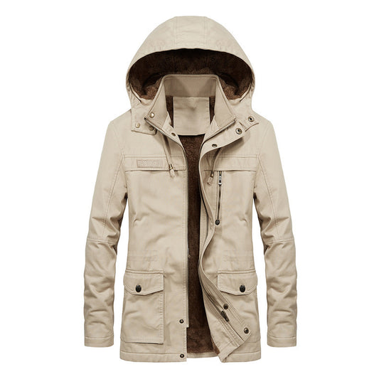 Herren Thermo-Fieldparka im Canvas‑Look mit wärmender Teddy-Innenfütterung und verstellbarer Kapuze Shop Nory