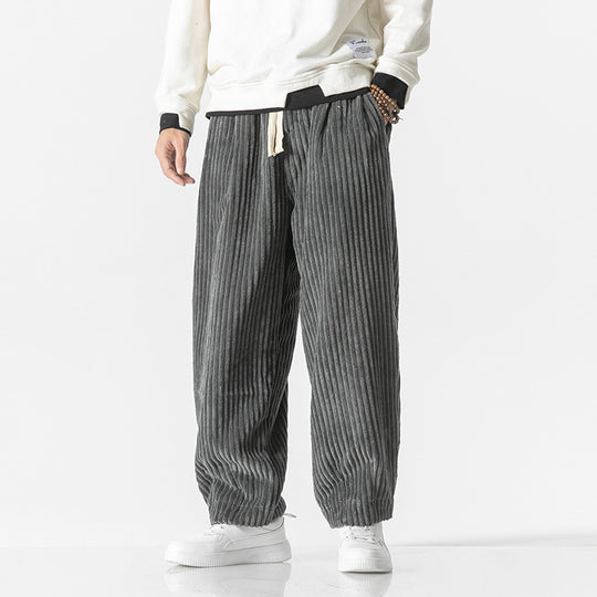 Herren Weit geschnittene Cord-Ballonhose mit Tunnelzugbund und breitem Rippenrelief Shop Nory