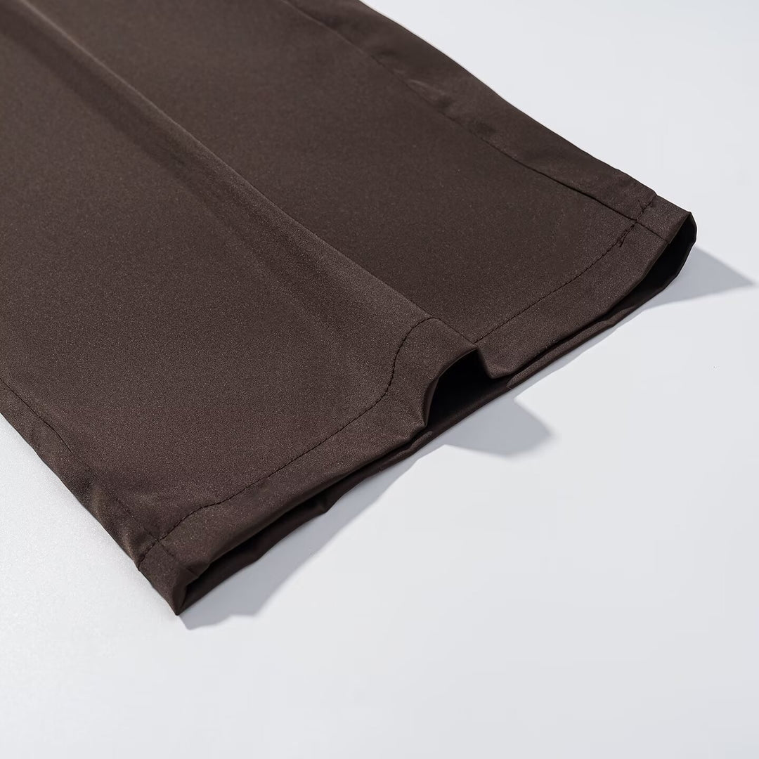 Damen Weite Palazzohose mit elastischem Bund und fließender Satin‑Optik Shop Nory