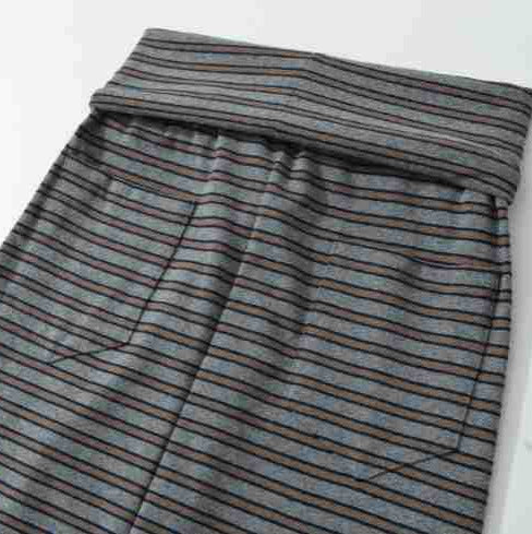 Damen Gestreifter Midirock aus Stretch-Jersey mit hohem Bündchen und Kordelzug Shop Nory