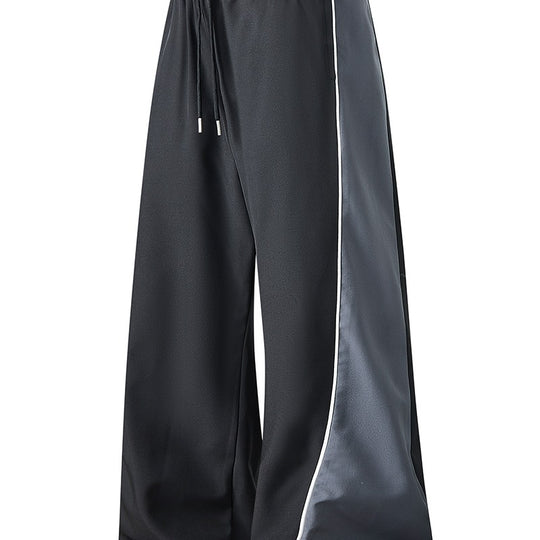 Herren Weite Trackhose mit Satin-Seiteneinsatz, Paspelierter Naht & Tunnelzugbund Shop Nory