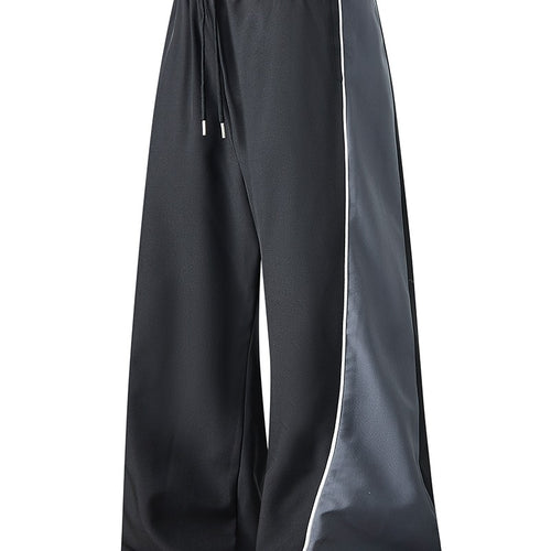 Herren Weite Trackhose mit Satin-Seiteneinsatz, Paspelierter Naht & Tunnelzugbund Shop Nory