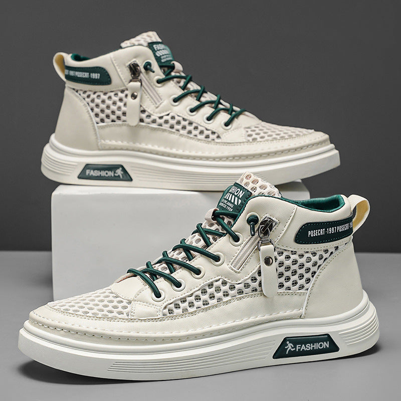 Damen Sportliche High-Top Sneakers mit atmungsaktivem Mesh-Design