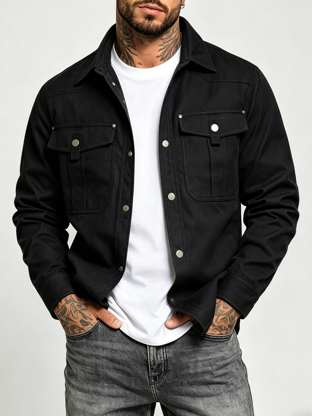 Herren Canvas-Hemdjacke Shop Nory