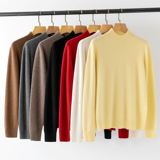 Damen Feiner Feinstrick-Pullover mit kurzem Stehkragen und Kaschmir-Optik Shop Nory