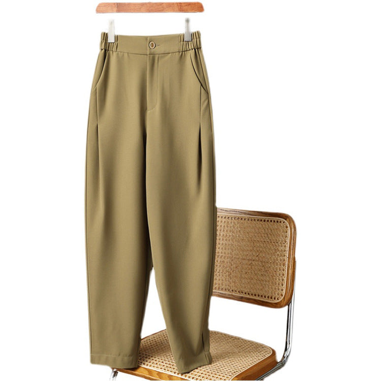 Damen Hoch taillierte, bequeme Stoffhose Shop Nory