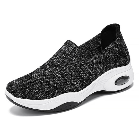 Damen nan nahtloser Strick-Slipper mit erhöhtem Plateau-Luftdämpfer und ergonomischer Fersenstütze Shop Nory