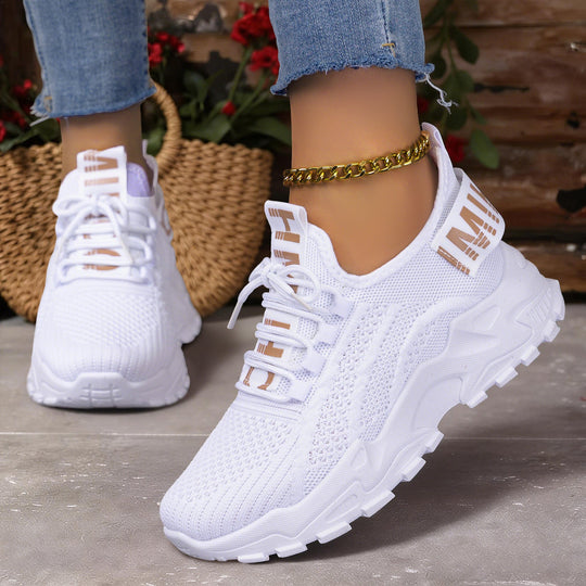Damen Leichte und atmungsaktive Sport Sneakers mit elastischer Sohle
