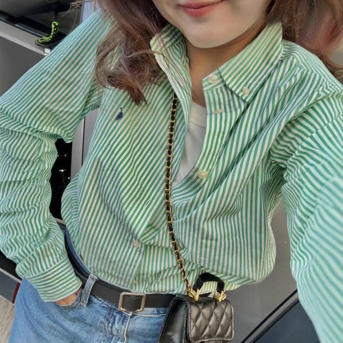 Damen Gestreiftes Button-Down Hemd Shop Nory