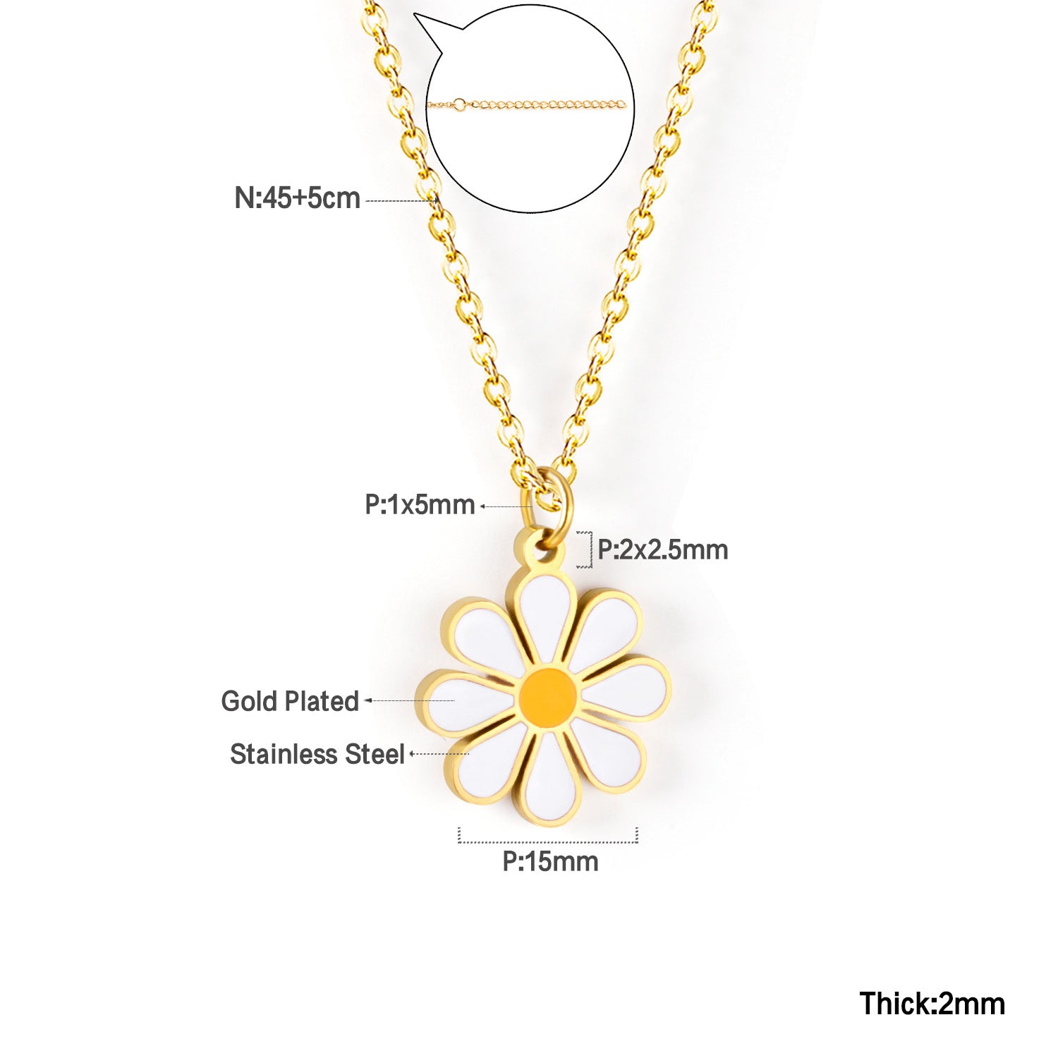 Damen schmückendes Armband mit verspieltem Margaritenmotiv und hochwertiger Edelstahloberfläche Shop Nory