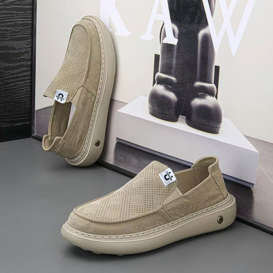 Herren Slip-On Plateau-Sneaker mit perforiertem Veloursleder und gepolstertem Komfortfußbett Shop Nory