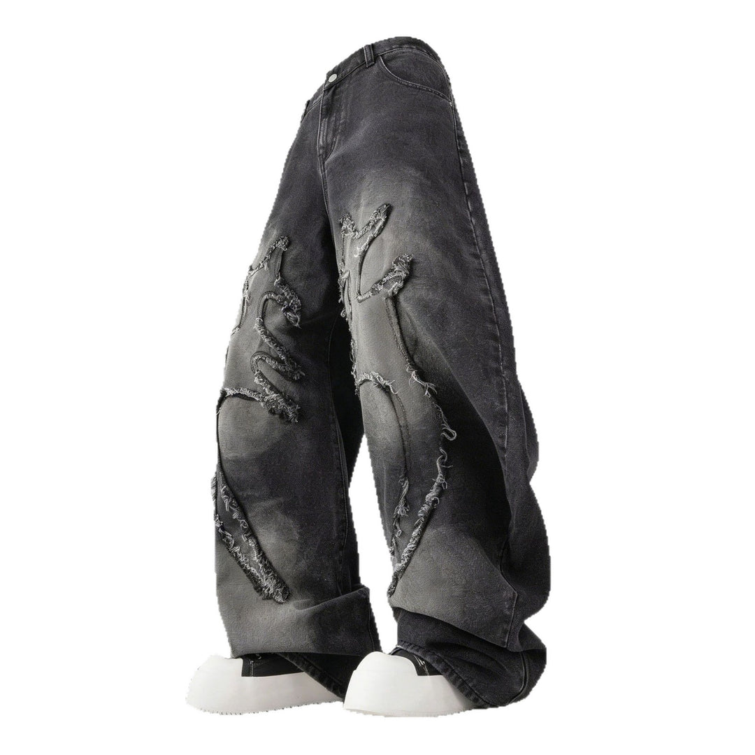 Herren Weit geschnittene Destroyed Jeans Shop Nory