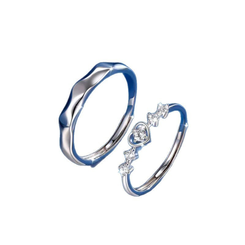 Damen Ring-Set mit elegantem Herz- und Wellen-Design Shop Nory