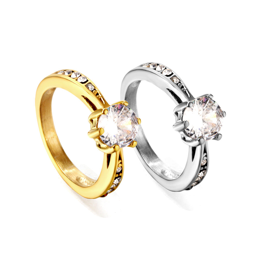 Damen Ring mit funkelndem Zirkon und eleganter Verzierung Shop Nory