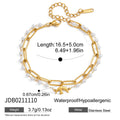 Damen Elegantes Edelstahlarmband mit Perlenakzenten und filigranem Design Shop Nory