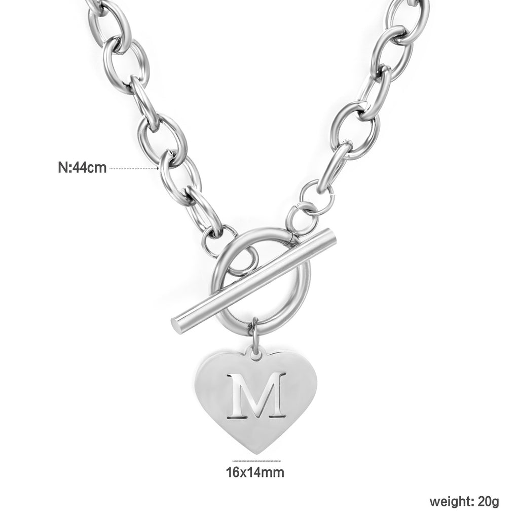 Damen Halskette mit herzförmigem Anhänger und einzigartigem Toggleverschluss Shop Nory