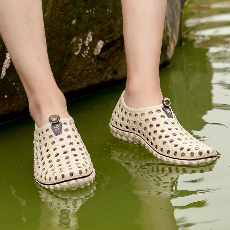 Damen Freizeit-Badeschuhe mit atmungsaktiver Oberflächenstruktur
