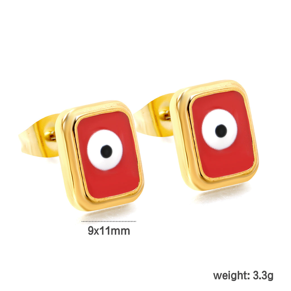 Damen Ohrstecker mit kreativen Auge-Design und goldfarbener Umrandung Shop Nory