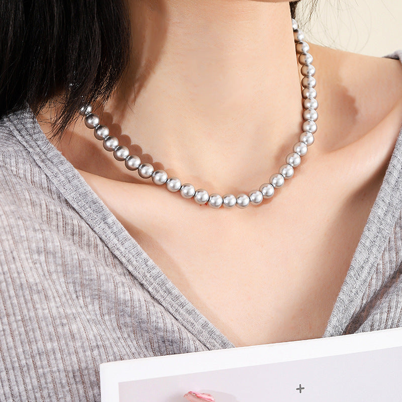 Damen elegante Perlenhalskette mit hochwertigem Verschluss Shop Nory