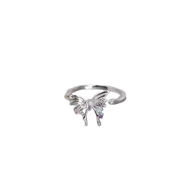 Damen Ring mit elegantem Schmetterlingsdesign und funkelnden Zirkonia Shop Nory