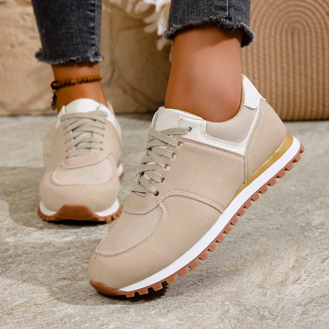 Damen leichte Retro-Lauf- und Freizeitsneaker mit gepolstertem Komfortfußbett und griffiger Profilsohle Shop Nory