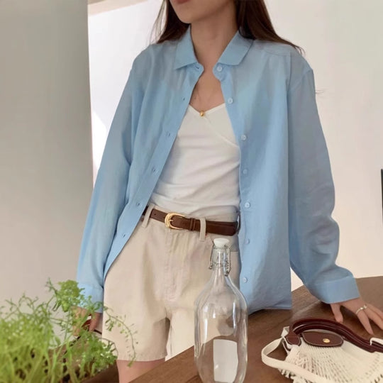 Damen Lässige Oversize-Hemdbluse mit kastiger Silhouette und krempelbaren Ärmeln Shop Nory
