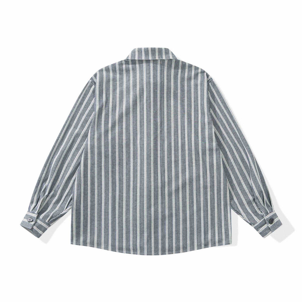 Damen Gestreifte Overshirt‑Hemdjacke mit Brusttasche Shop Nory