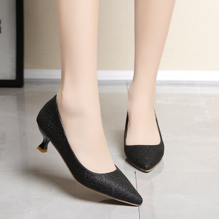 Damen schimmernde Pumps mit elegantem Blockabsatz