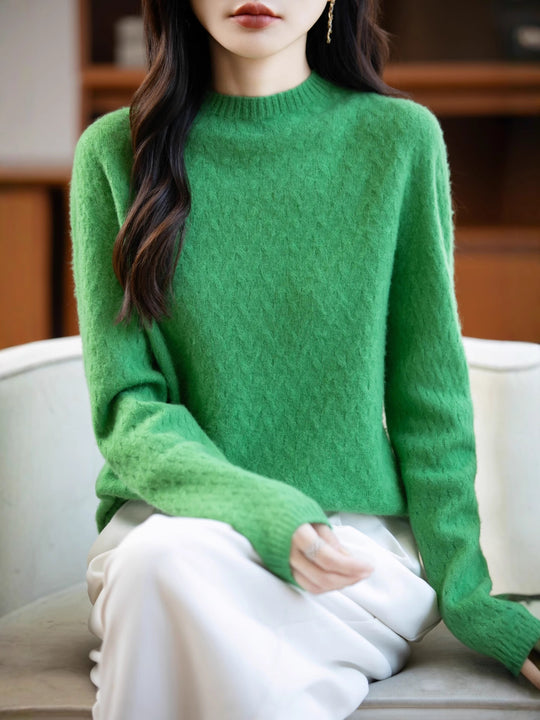 Damen Weicher Feinstrick‑Pullover mit kurzem Mockneck, leichter Mohair‑Optik und entspannter Silhouette Shop Nory