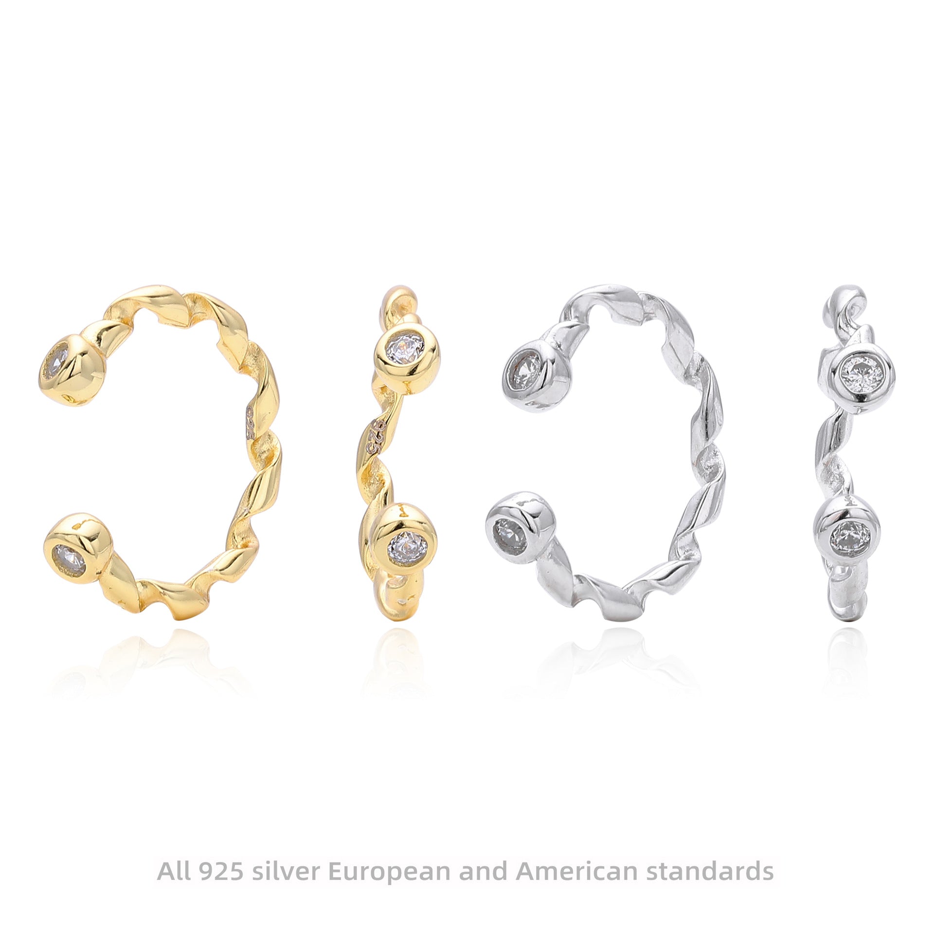 Damen Ohrhänger im eleganten, geschwungenen Design aus 925 Sterling Silber Shop Nory