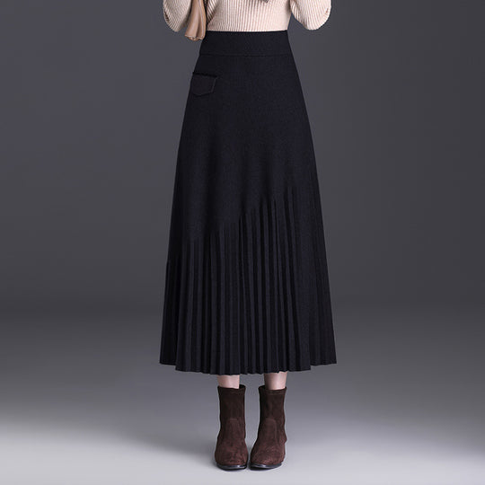 Damen Eleganter Plissierter Maxirock Shop Nory