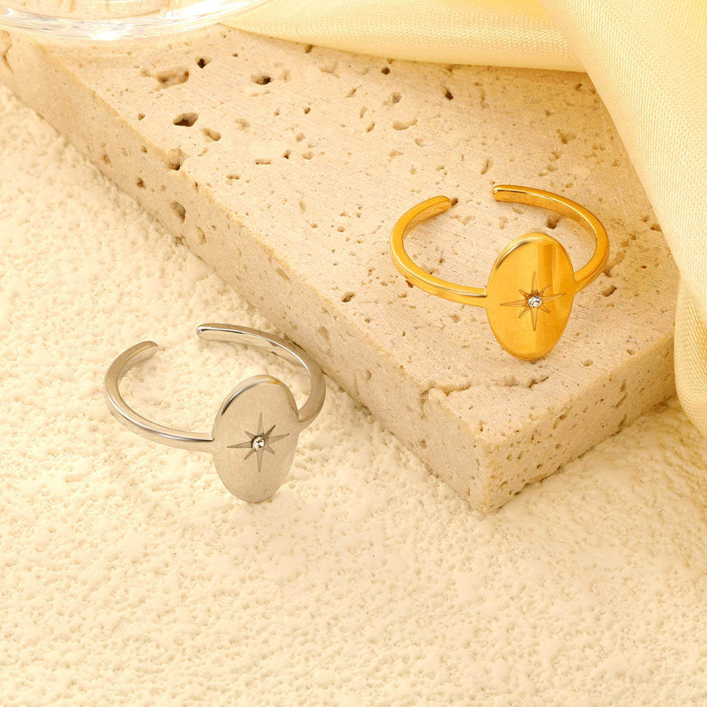 Damen Muschelring aus hochwertigem Edelstahl mit modernem Design Shop Nory