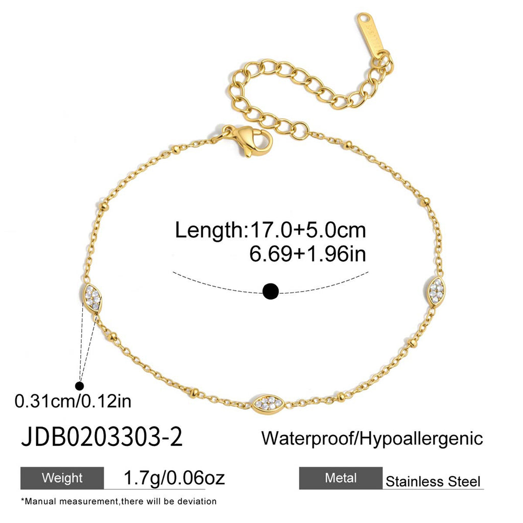 Damen Armband mit herzförmigen Anhängern und Zirkonia-Verzierung Shop Nory