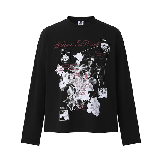 Damen Langarmshirt mit floralem Fotoprint und Oversize-Boxy-Schnitt Shop Nory