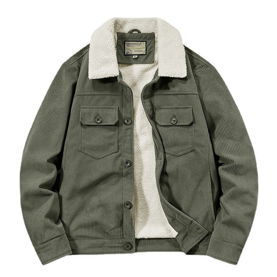 Herren Cordjacke im Truckerstil mit Teddyfutter und aufgesetzten Brusttaschen Shop Nory