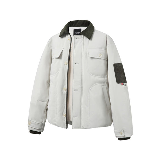 Unisex Gepolsterte Overshirt‑Jacke im Boxy‑Cut mit Cordkragen und Pattentaschen Shop Nory