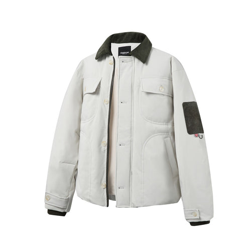 Unisex Gepolsterte Overshirt‑Jacke im Boxy‑Cut mit Cordkragen und Pattentaschen Shop Nory