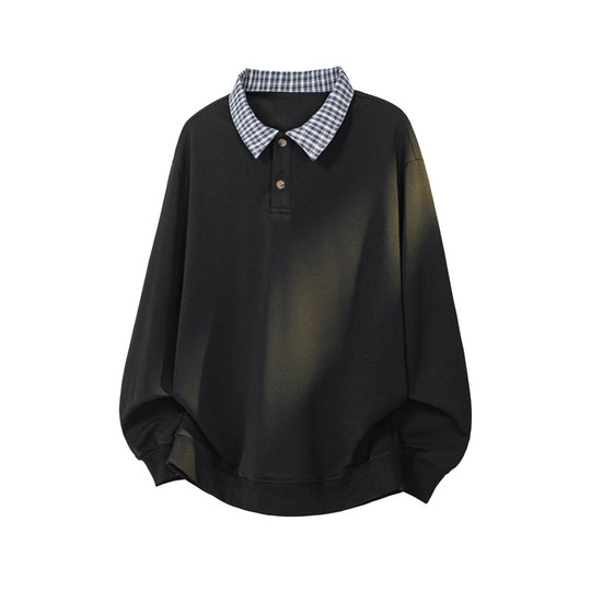 Herren Sportlicher Sweatshirt mit stylish Kragen Shop Nory