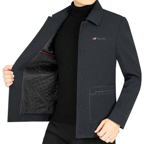 Herren Leichtes strukturiertes Übergangsjackett mit Hemdkragen und aufgesetzten Taschen Shop Nory