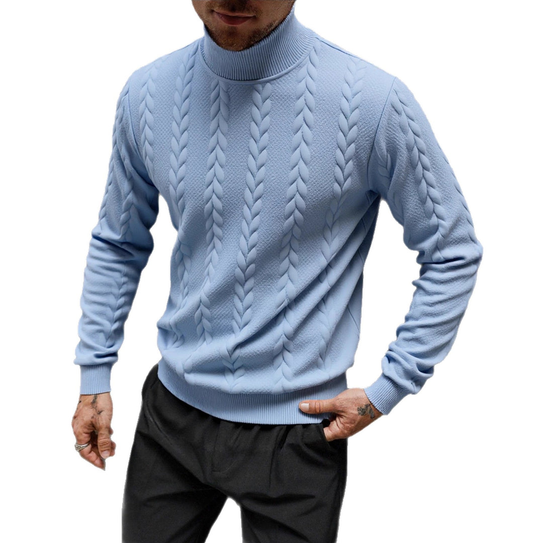 Herren Grobstrick-Rollkragenpullover mit Zopfmuster und gerippten Bündchen Shop Nory