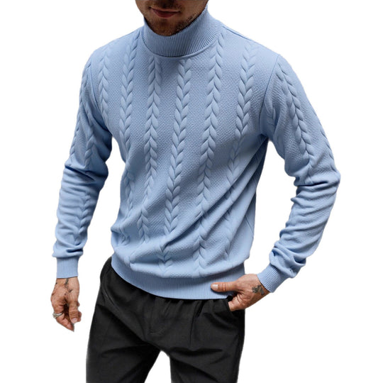 Herren Grobstrick-Rollkragenpullover mit Zopfmuster und gerippten Bündchen Shop Nory