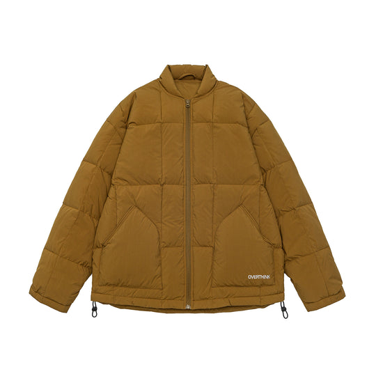 Herren Boxy gesteppte Isolationsjacke mit Stehkragen, Kordelzug und Logo-Applikation Shop Nory