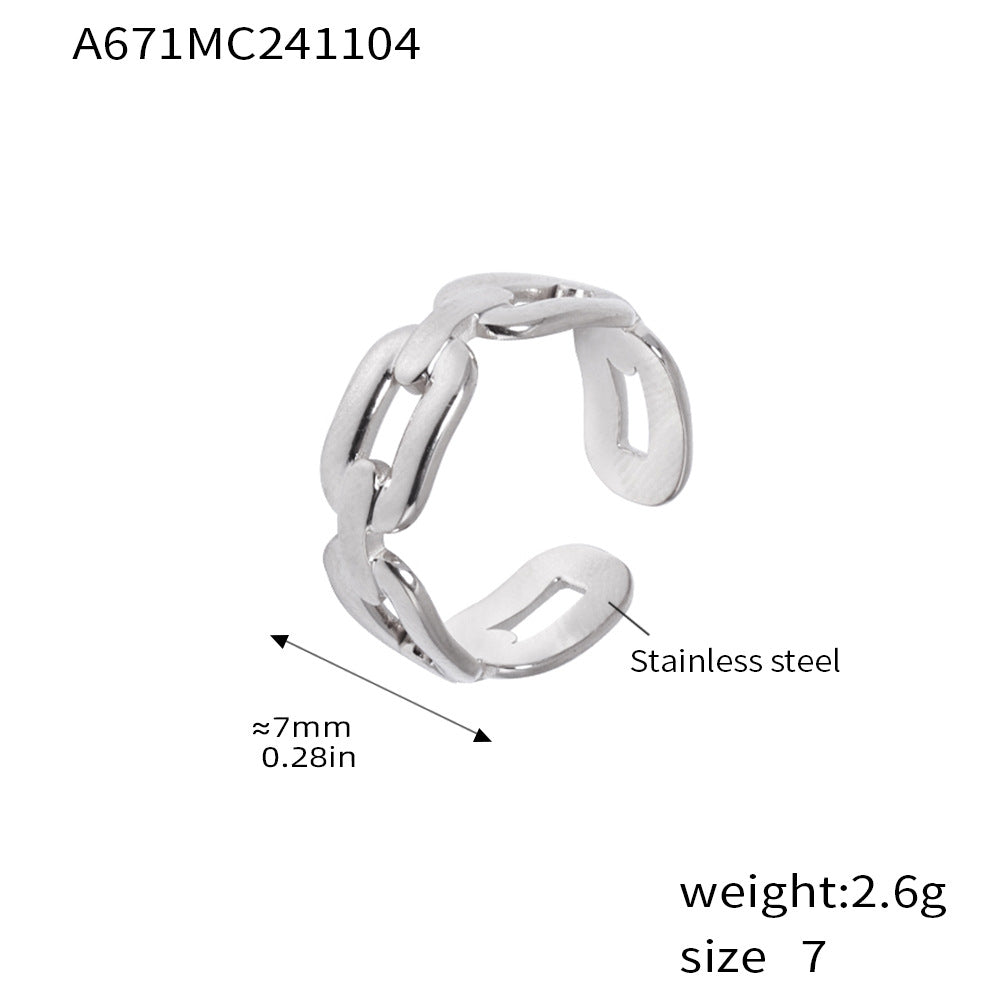 Damen modischer Kettenring aus hochwertigem Edelstahl Shop Nory