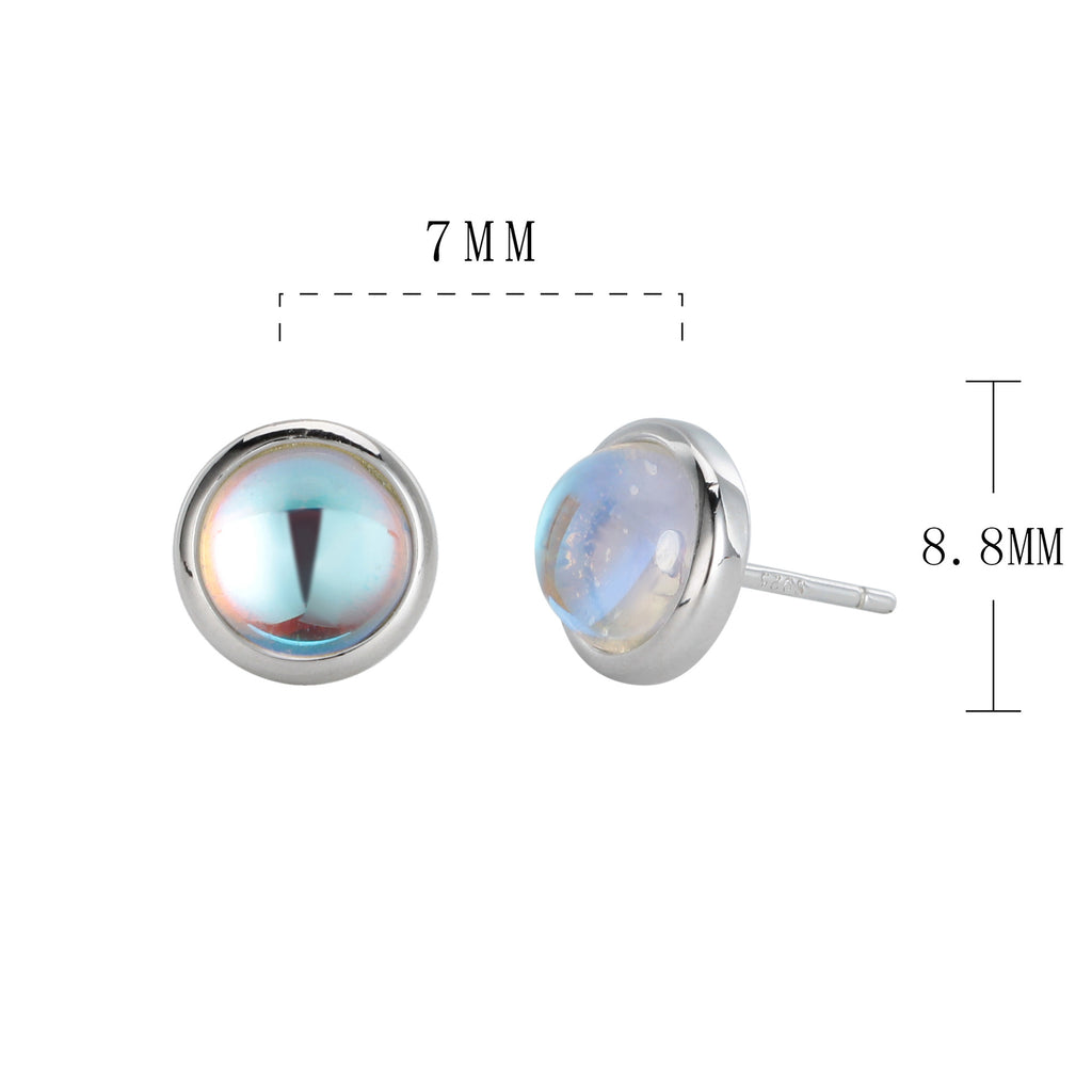 Damen Ohrstecker mit schimmerndem Opal-Effekt und hochwertiger 925 Sterling Silberfassung Shop Nory
