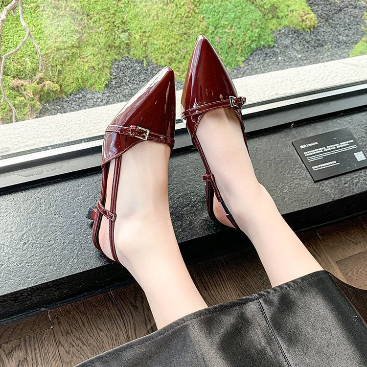 Damen elegante Slingback-Pumps mit spitz zulaufendem Design