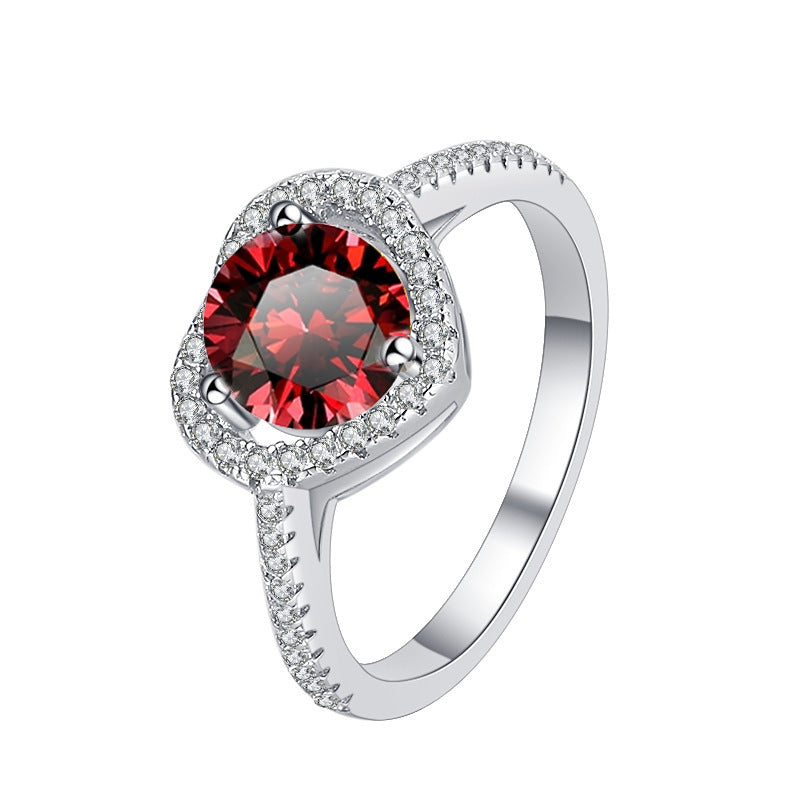 Damen zierlicher Verlobungsring mit funkelndem Herzdesign und glitzerndem Zirkonia Shop Nory